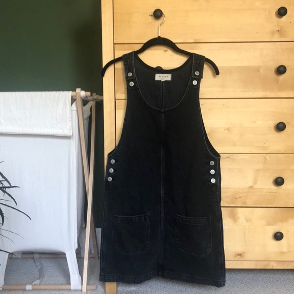PacSun Denim Overall Dress in Washed Black - Picture 1 of 5